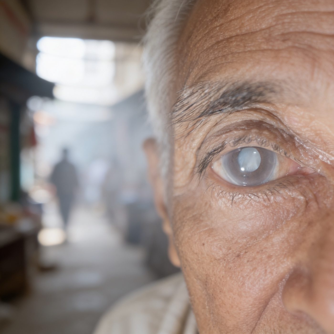 Blurry hazy vision from cataract